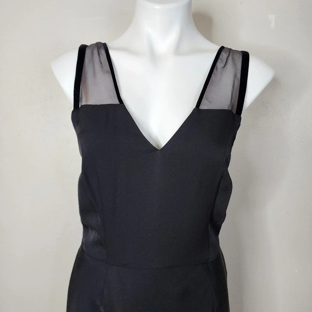 NWT Theory Devron Black Silk Fit‎ and Flare Dress Size 10 - Picture 4 of 16